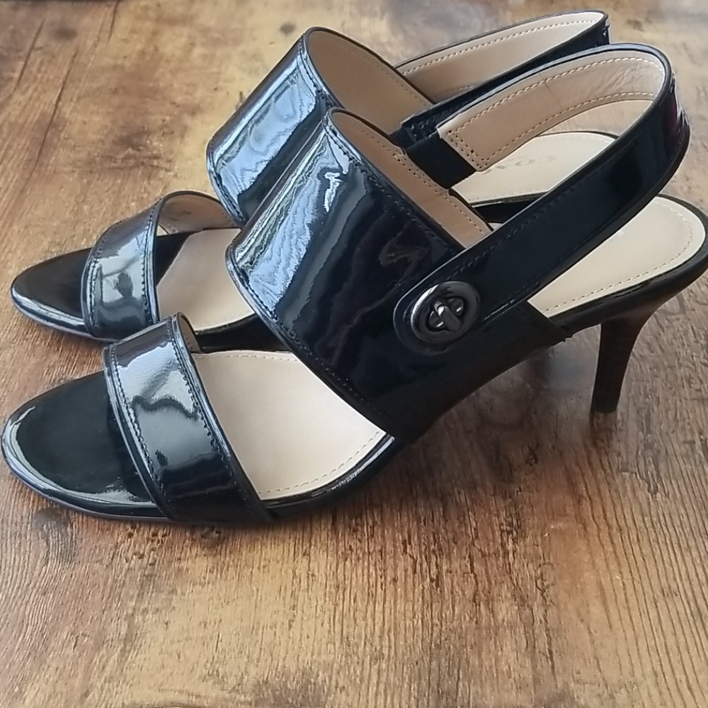 Coach Marla Slingback Patent Leather Sandals